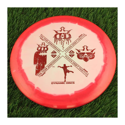 Dynamic Discs Fuzion Orbit Fugitive with Ten-Year Anniversary 2012-2022 Stamp - 178g - Solid Red