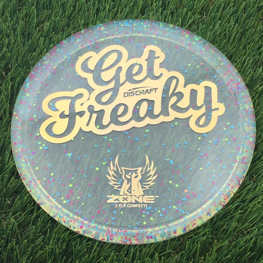 Discraft Elite Z FLX Confetti Zone with Get Freaky Dark Horse Brodie Smith  Stamp - 174.9g - Clear, image size:900x900
