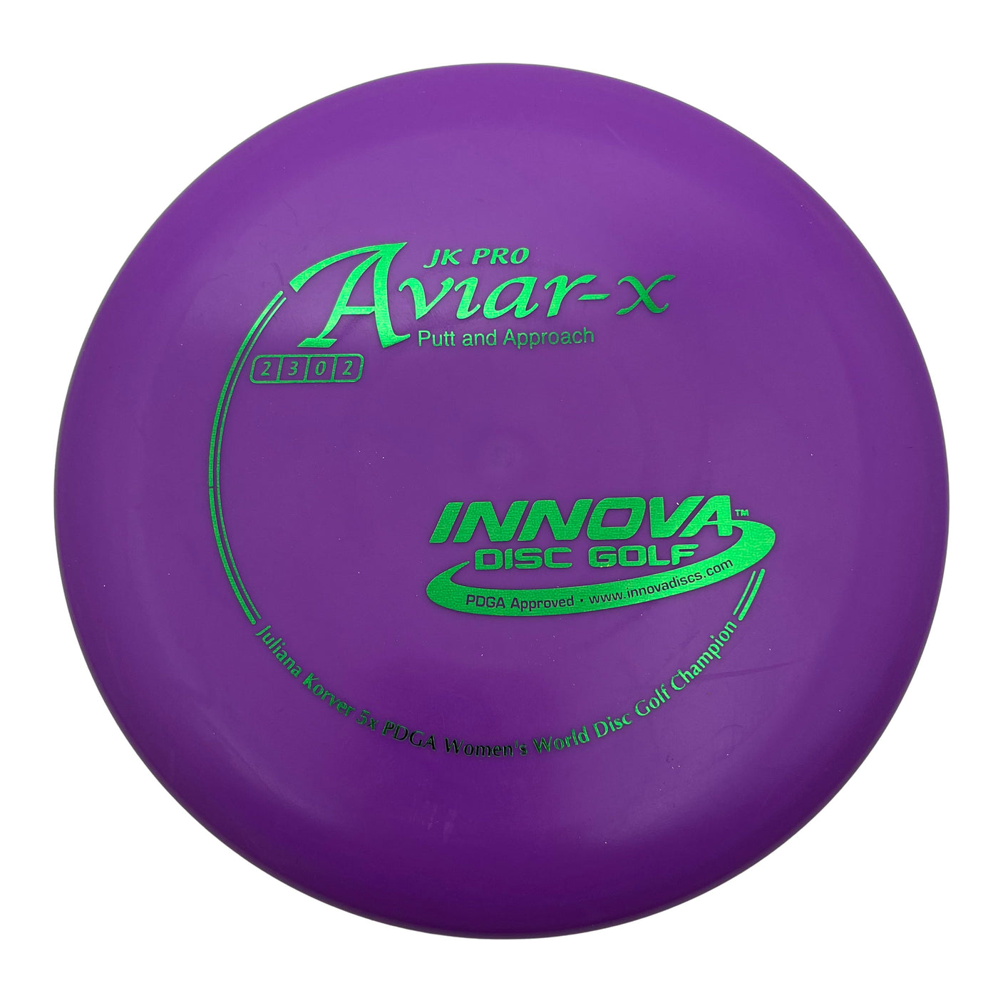 Innova Pro JK Aviar-x Putter with Juliana Korver Five Time PDGA Women's World Disc Golf Champion Stamp - Speed 2