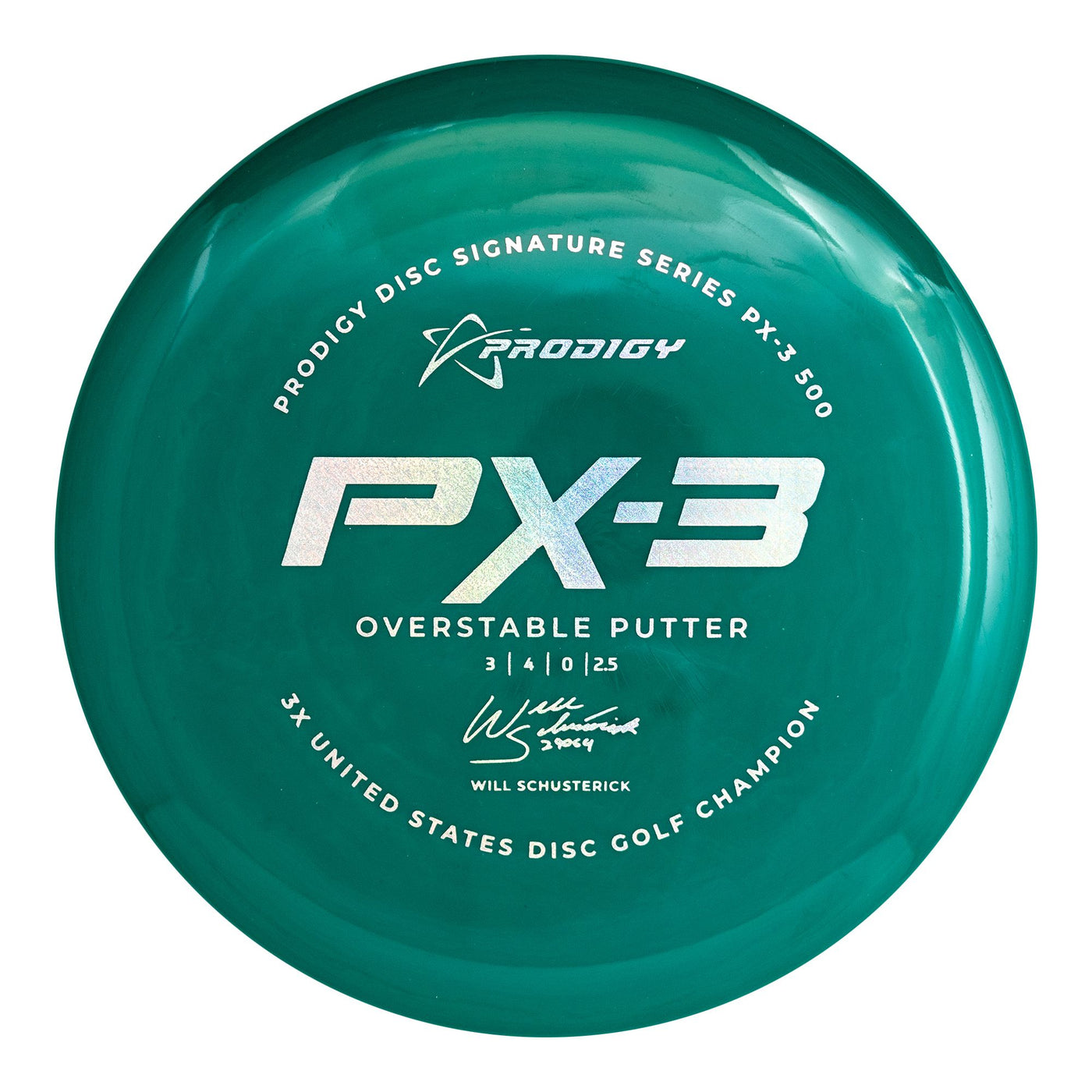 Prodigy 500 PX-3 Putter with 2022 Signature Series Will Schusterick - 3X United States Disc Golf Champion Stamp - Speed 4