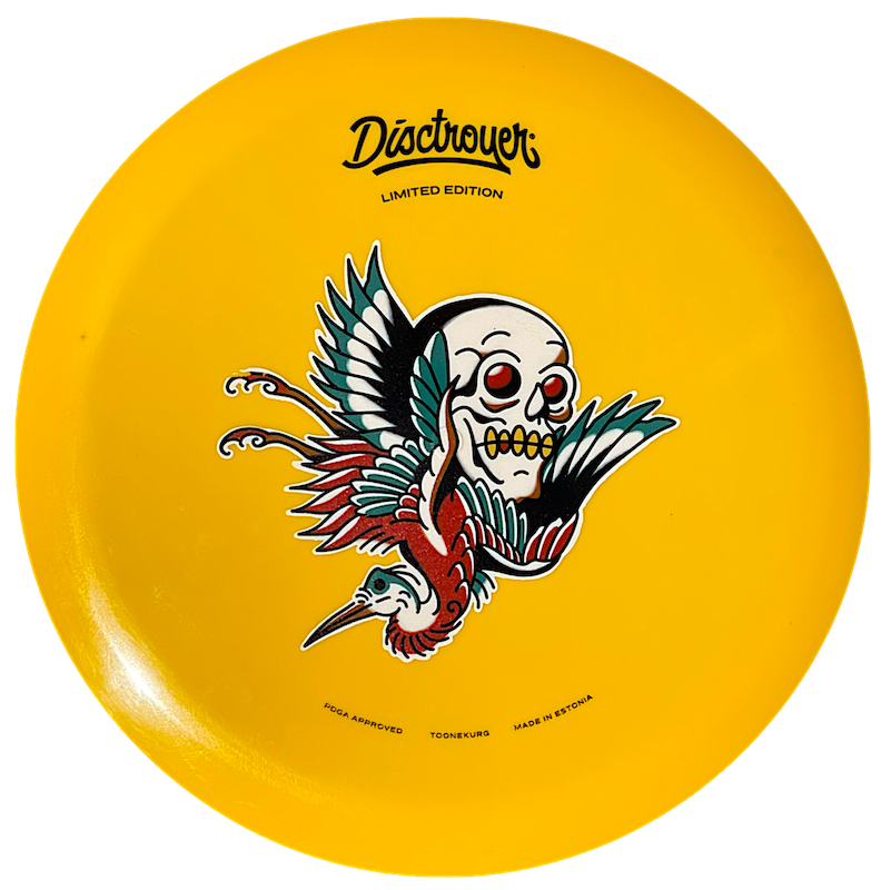 Disctroyer A-Medium Stork / Toonekurg FD-8 Fairway Driver with Colored Tattoo - Limited Edition Stamp - Speed 8