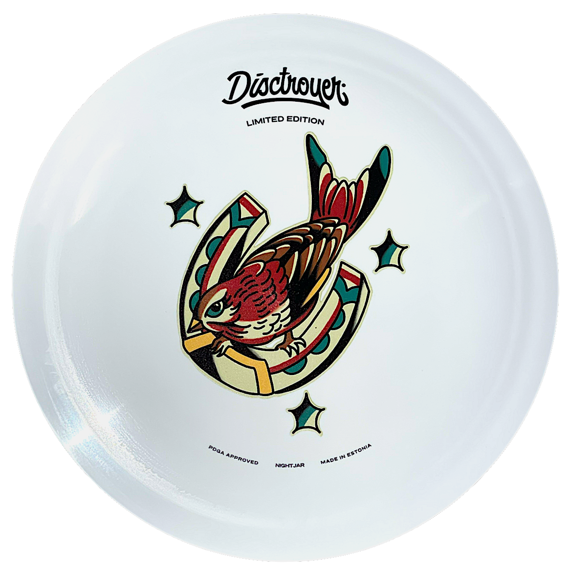 Disctroyer A-Medium Nightjar DD-10 Distance Driver with Colored Tattoo - Limited Edition Stamp - Speed 10