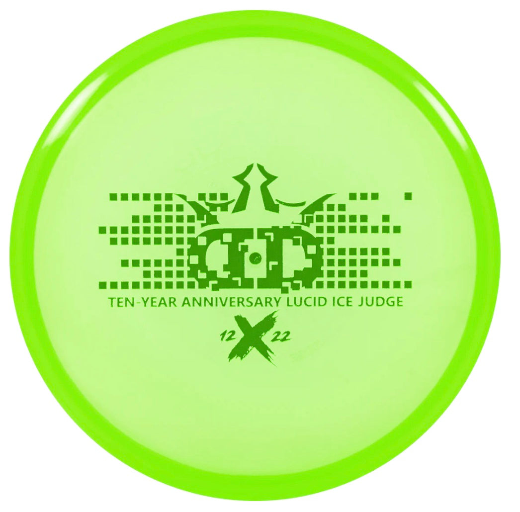Dynamic Discs Lucid Ice Judge Putter with Ten-Year Anniversary 2012-2022 Stamp - Speed 2