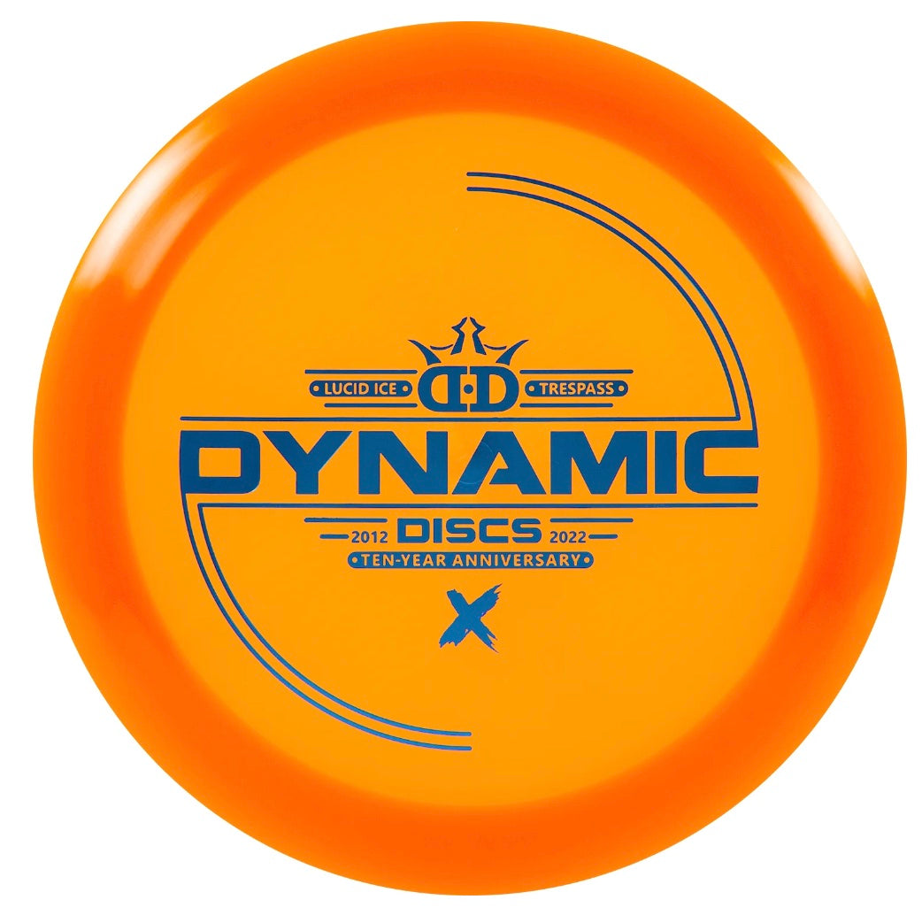 Dynamic Discs Lucid Ice Trespass with Ten-Year Anniversary 2012-2022 Stamp