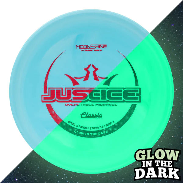 Dynamic Discs Classic Blend Moonshine Glow Justice Midrange with Glow in the Dark Stamp - Speed 5