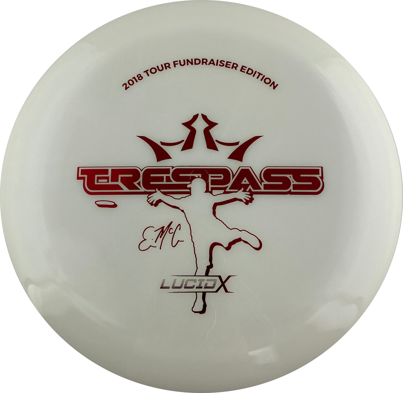 Dynamic Discs Lucid-X Trespass Distance Driver with 2018 Tour Fundraiser Edition - Eric McCabe - Emac Stamp - Speed 12