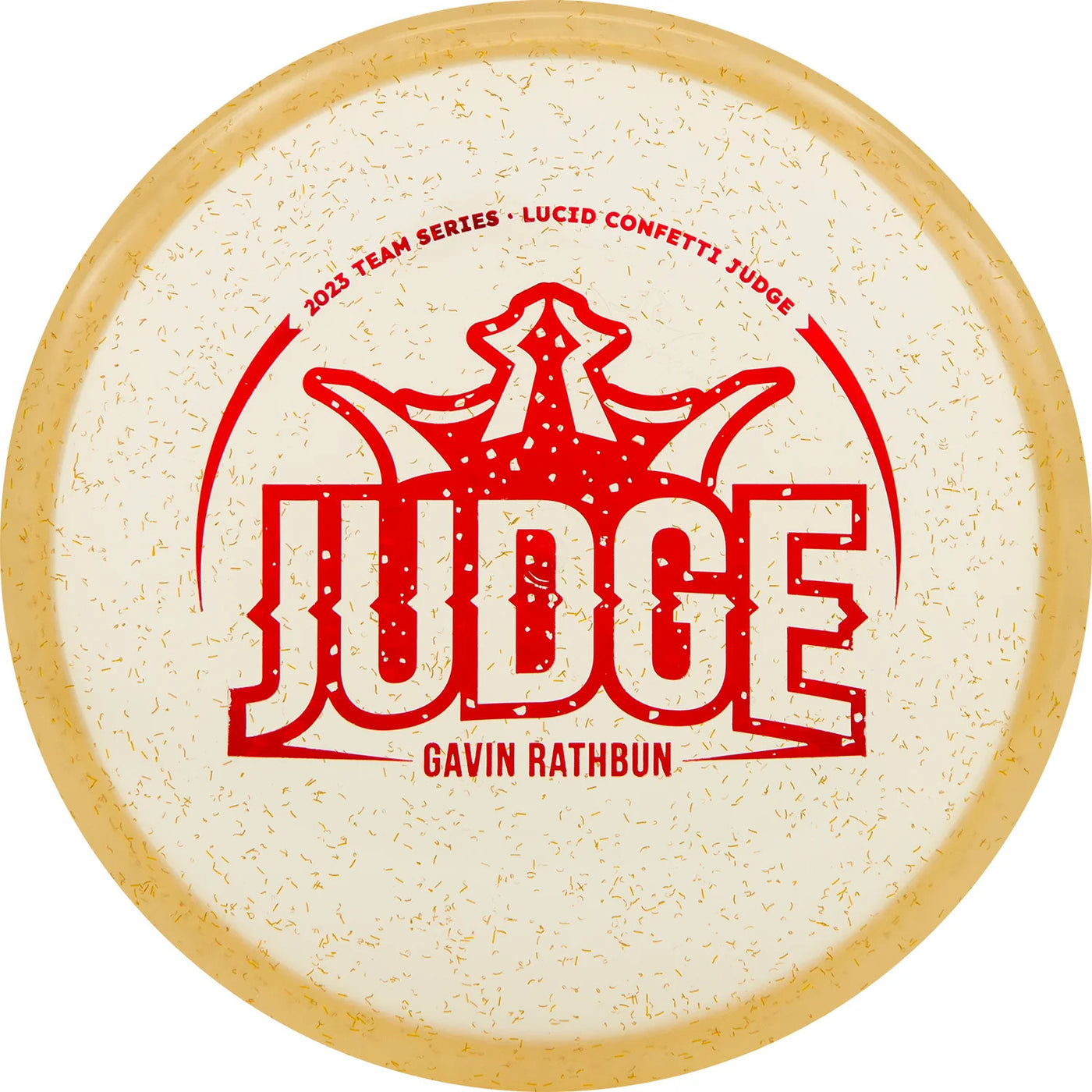Dynamic Discs Lucid Confetti V2 Judge Putter with Gavin Rathbun Big Judge Team Series 2023 Stamp - Speed 2