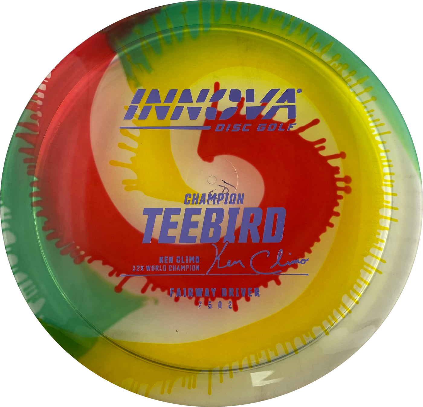 Innova Champion I-Dye Teebird Fairway Driver with Ken Climo 12x World Champion Burst Logo Stamp - Speed 7