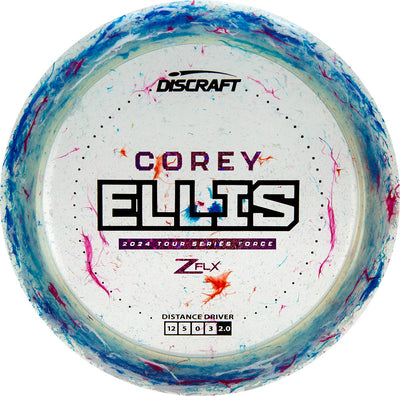 Discraft Jawbreaker Z FLX Force Distance Driver with Corey Ellis 2024 Tour Series Stamp - Speed 12