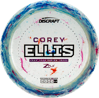 Discraft Jawbreaker Z FLX Force Distance Driver with Corey Ellis 2024 Tour Series Stamp - Speed 12