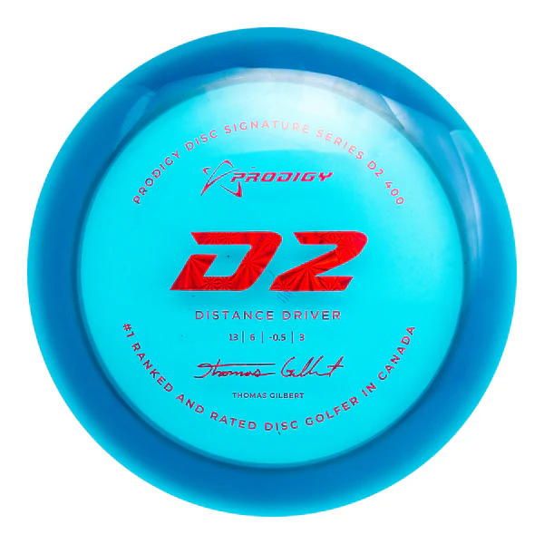 Prodigy 400 D2 Distance Driver with #1 Ranked and Rated Disc Golfer In Canada - Thomas Gilbert Signature Stamp - Speed 12