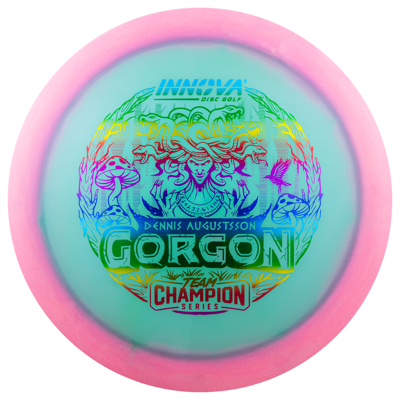 Innova Proto Glow Halo Champion Gorgon Distance Driver with Dennis Augustsson Team Champion Series 2025 Stamp - Speed 10