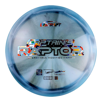 Discraft Elite Z Swirl Captain's Raptor Distance Driver with Paul Ulibarri "Uli" - Overstable Modified Raptor Stamp - Speed 9