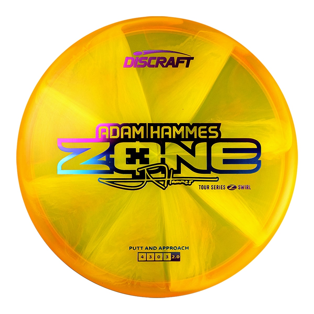 Discraft Elite Z Swirl Zone Putter with Adam Hammes 2025 Tour Series Stamp - Speed 4