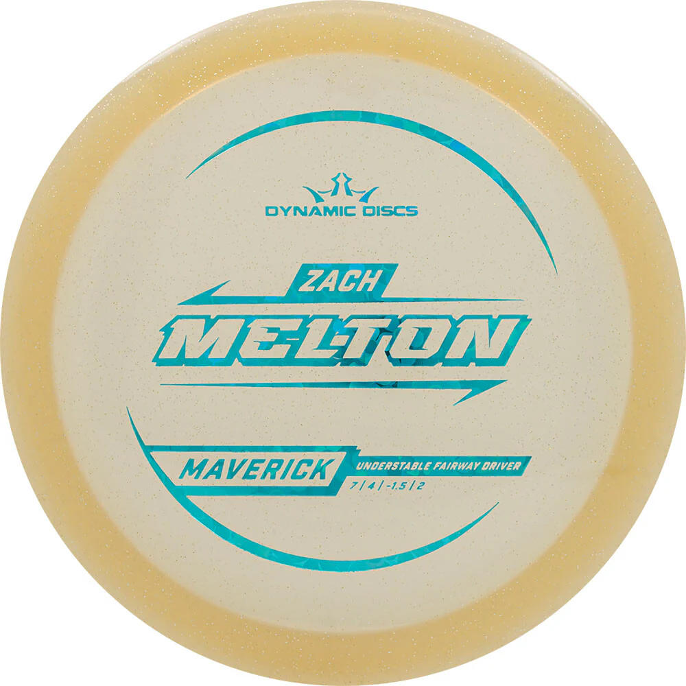 Dynamic Discs Lucid Gold Metal Flake Maverick Fairway Driver with Zach Melton 2025 Signature Mold Stamp - Speed 7