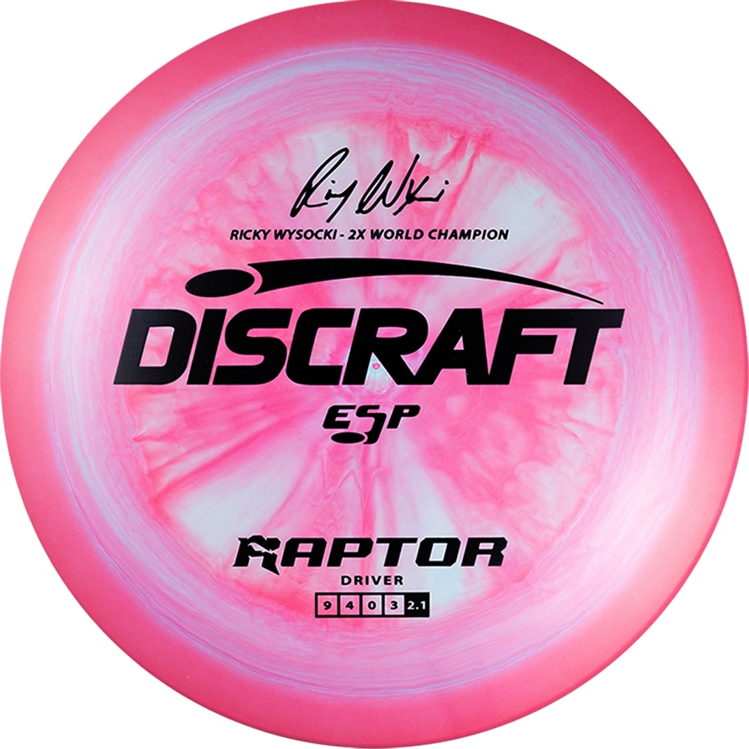 Discraft ESP Raptor Distance Driver with Ricky Wysocki - 2x World Champion Signature Stamp - Speed 9