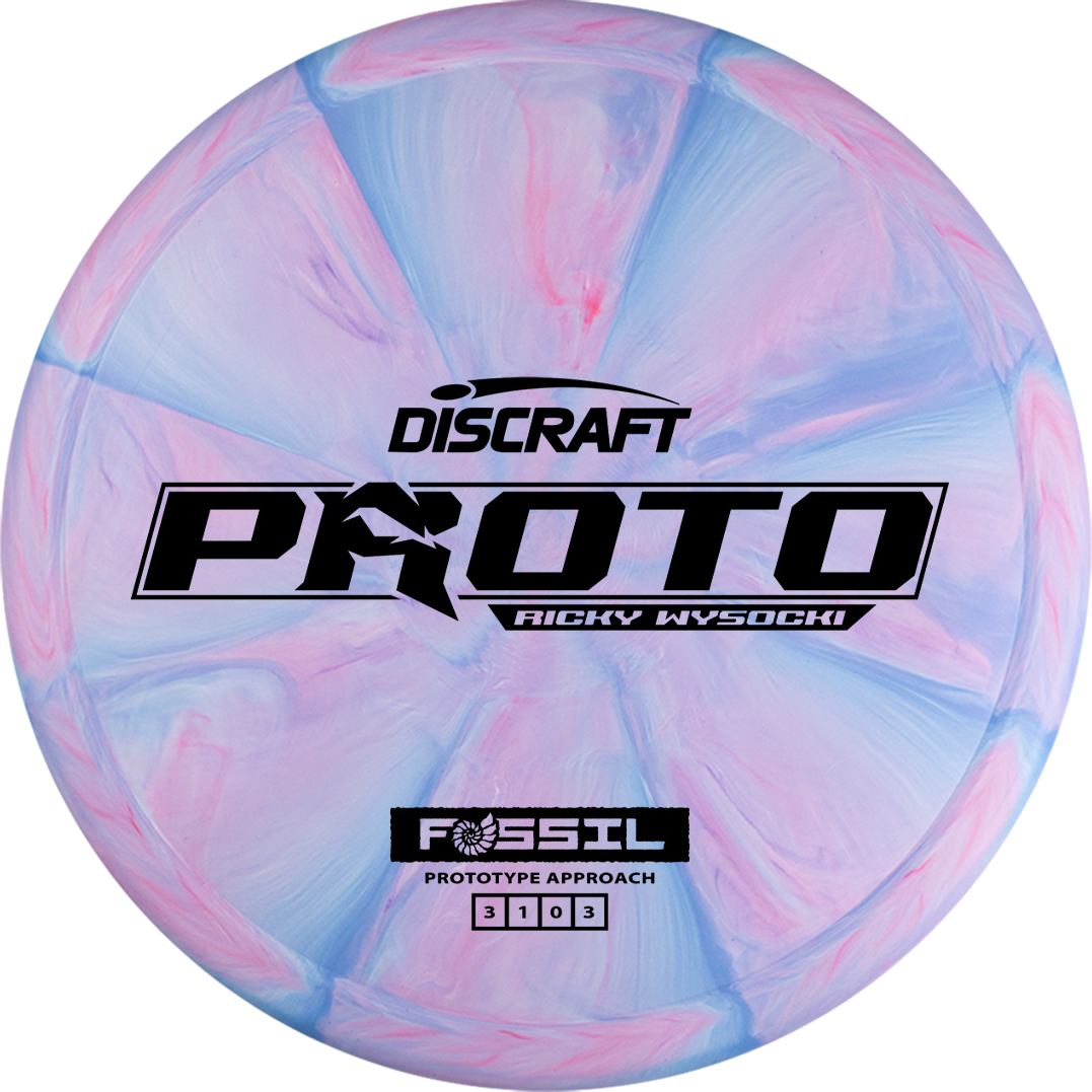 Discraft Crazy Tough CT Swirl Fossil Putter with Proto Ricky Wysocki - Prototype Approach Stamp - Speed 3