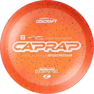 Discraft Elite Z Confetti Captain's Raptor Distance Driver with Paul Ulibarri 2026 CapRap Stamp - Speed 9