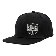 Discmania Flat Bill Snapback Shield Logo Baseball Hat - Black