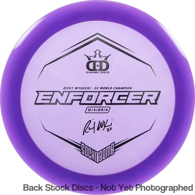 Dynamic Discs Lucid Ice Enforcer with Ricky Wysocki - 2X World Champion - SockiBomb Stamp