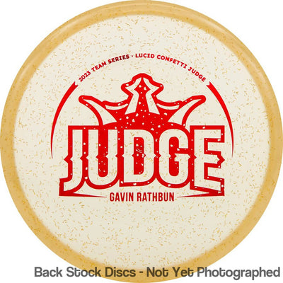 Dynamic Discs Lucid Confetti V2 Judge with Gavin Rathbun Big Judge Team Series 2023 Stamp