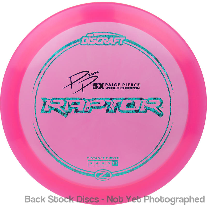 Discraft Elite Z Raptor with PP 29190 5X Paige Pierce World Champion Stamp