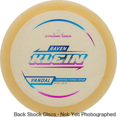 Dynamic Discs Lucid Gold Metal Flake Vandal with Raven Klein 2025 Signature Mold Stamp