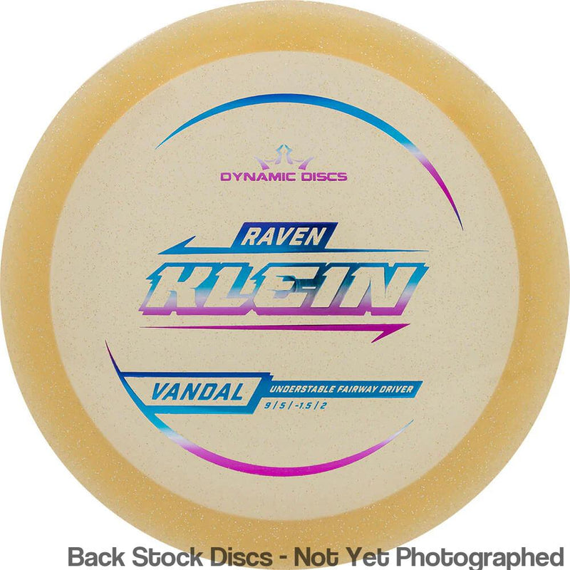 Dynamic Discs Lucid Gold Metal Flake Vandal with Raven Klein 2025 Signature Mold Stamp