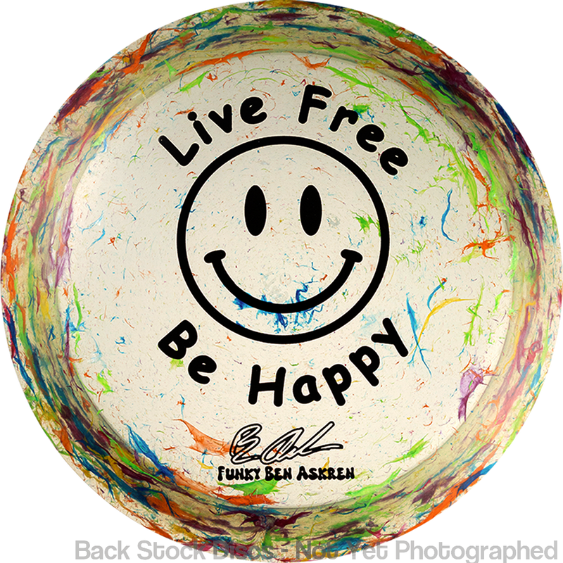 Discraft Elite Z Jawbreaker Thrasher with Live Free - Be Happy - Funky Ben Askren Fundraiser Stamp