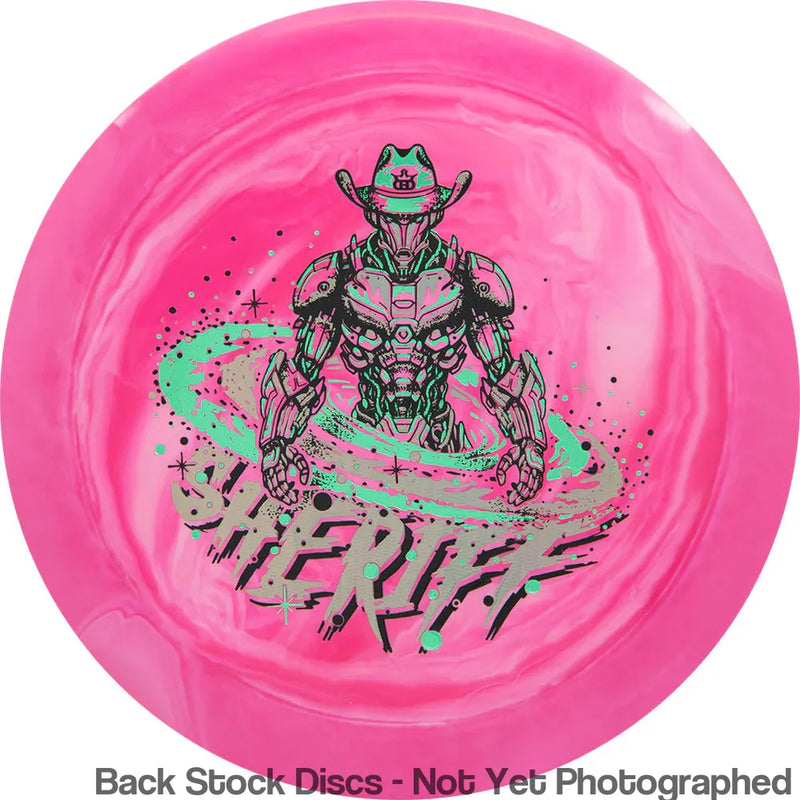 Dynamic Discs Fuzion Swirl Sheriff with Galactic Lawman Stamp