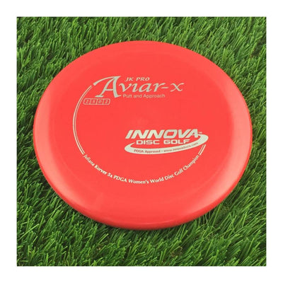 Innova Pro JK Aviar-x with Juliana Korver 5x PDGA Women's World Disc Golf Champion Stamp - 149g - Solid Red
