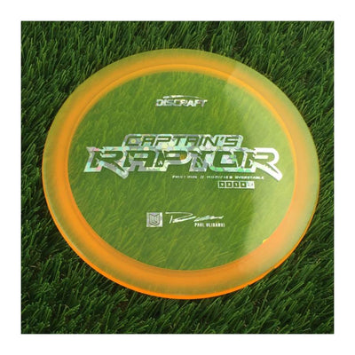 Discraft Special Blend Z Captain's Raptor with First Run // Modified Overstable - Paul Ulibarri Stamp - 174g - Translucent Light Orange