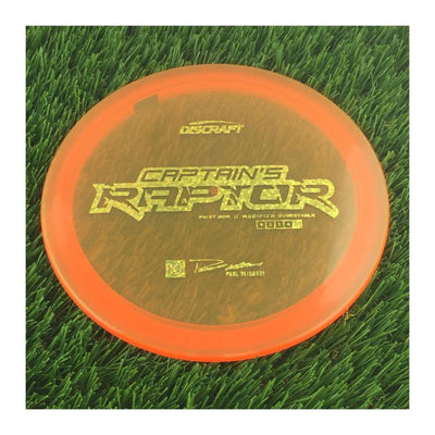 Discraft Special Blend Z Captain's Raptor with First Run // Modified Overstable - Paul Ulibarri Stamp - 174g - Translucent Orange