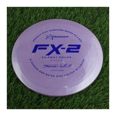 Prodigy 500 FX-2 with 2022 Signature Series Thomas Gilbert - #1 Ranked and Rated Disc Golfer In Canada Stamp - 175g - Solid Purple