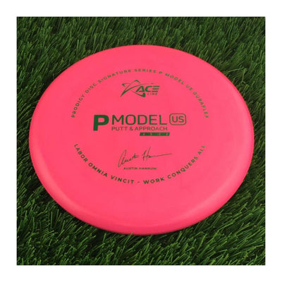 Prodigy Ace Line DuraFlex P Model US with 2022 Signature Series Austin Hannum Labor Omnia Vincit - Work Conquers All Stamp - 173g - Solid Pink