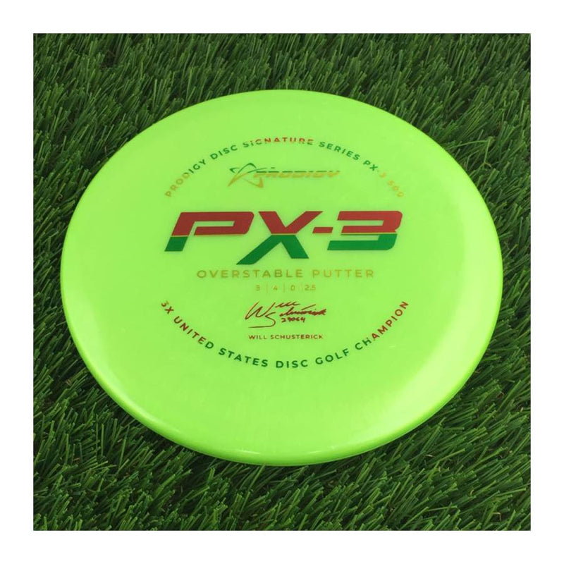 Prodigy 500 PX-3 with 2022 Signature Series Will Schusterick - 3X United States Disc Golf Champion Stamp - 173g - Solid Lime Green