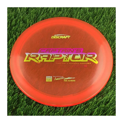 Discraft Special Blend Z Captain's Raptor with First Run // Modified Overstable - Paul Ulibarri Stamp - 174g - Translucent Red