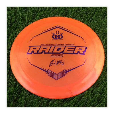 Dynamic Discs Lucid Ice Glimmer Raider with Ricky Wysocki - 2X World Champion - SockiBomb Stamp - 174g - Translucent Orange