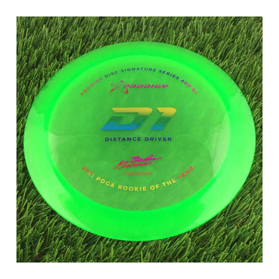 Prodigy 400 D1 with 2022 Signature Series Gannon Buhr - 2021 PDGA Rookie of the Year Stamp - 173g - Translucent Green