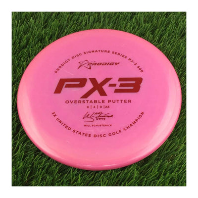 Prodigy 500 PX-3 with 2022 Signature Series Will Schusterick - 3X United States Disc Golf Champion Stamp - 174g - Solid Pink