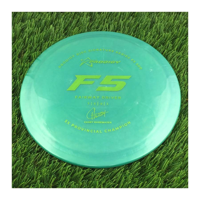 Prodigy 500 F5 with 2022 Signature Series Casey Hanemayer 5X Provincial Champion Stamp - 174g - Solid Green