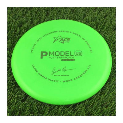Prodigy Ace Line DuraFlex P Model US with 2022 Signature Series Austin Hannum Labor Omnia Vincit - Work Conquers All Stamp - 174g - Solid Green