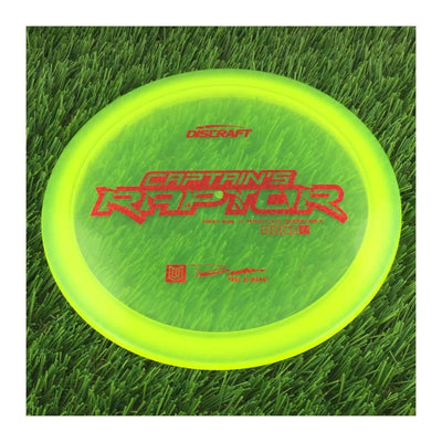 Discraft Special Blend Z Captain's Raptor with First Run // Modified Overstable - Paul Ulibarri Stamp - 174g - Translucent Yellow