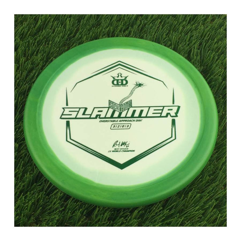 Dynamic Discs Classic Supreme Orbit SockiBomb Slammer with Sockibomb Ignite V1 - Ricky Wysocki 2x World Champion Stamp - 175g - Solid Green