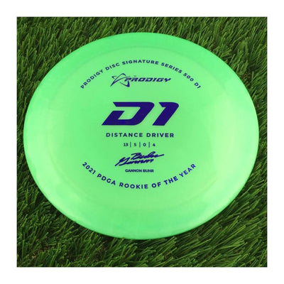 Prodigy 500 D1 with 2022 Signature Series Gannon Buhr - 2021 PDGA Rookie of the Year Stamp - 171g - Solid Green