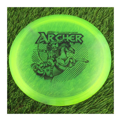 Discraft Elite Z Swirl Archer with 2023 Ledgestone Edition - Wave 2 Stamp - 176g - Translucent Neon Green