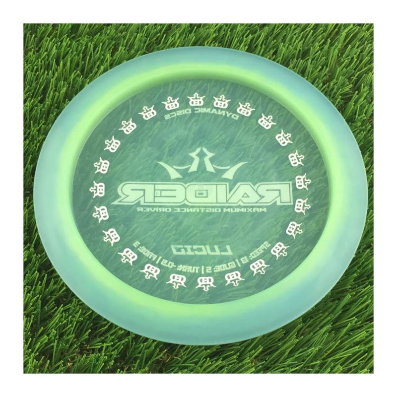 Dynamic Discs Lucid Raider with Stock Top with DD Crown Ring Stamp on Bottom Stamp - 175g - Translucent Pale Blue