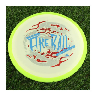 Axiom Fission Fireball 9|4|0|3.5 with Special Edition Fireball Art by Mike Inscho Stamp - 150g - Solid White