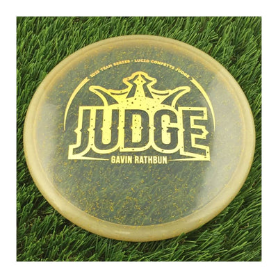Dynamic Discs Lucid Confetti V2 Judge with Gavin Rathbun Big Judge Team Series 2023 Stamp - 176g - Translucent Gold