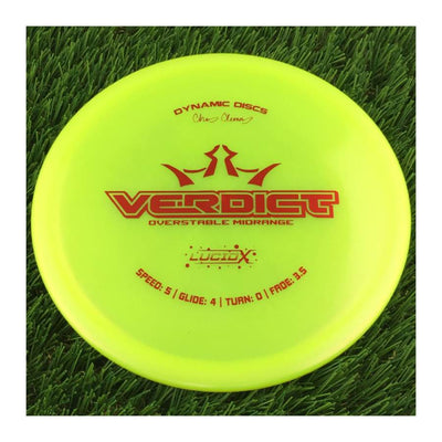 Dynamic Discs Lucid-X Glimmer Verdict with Chris Clemons Signature Team Series 2023 Stamp - 173g - Translucent Yellow